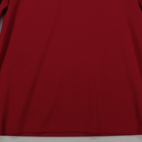PGA Tour Shirt Men's Medium Red Long Sleeve Solid Golf Polo - Picture 10 of 10